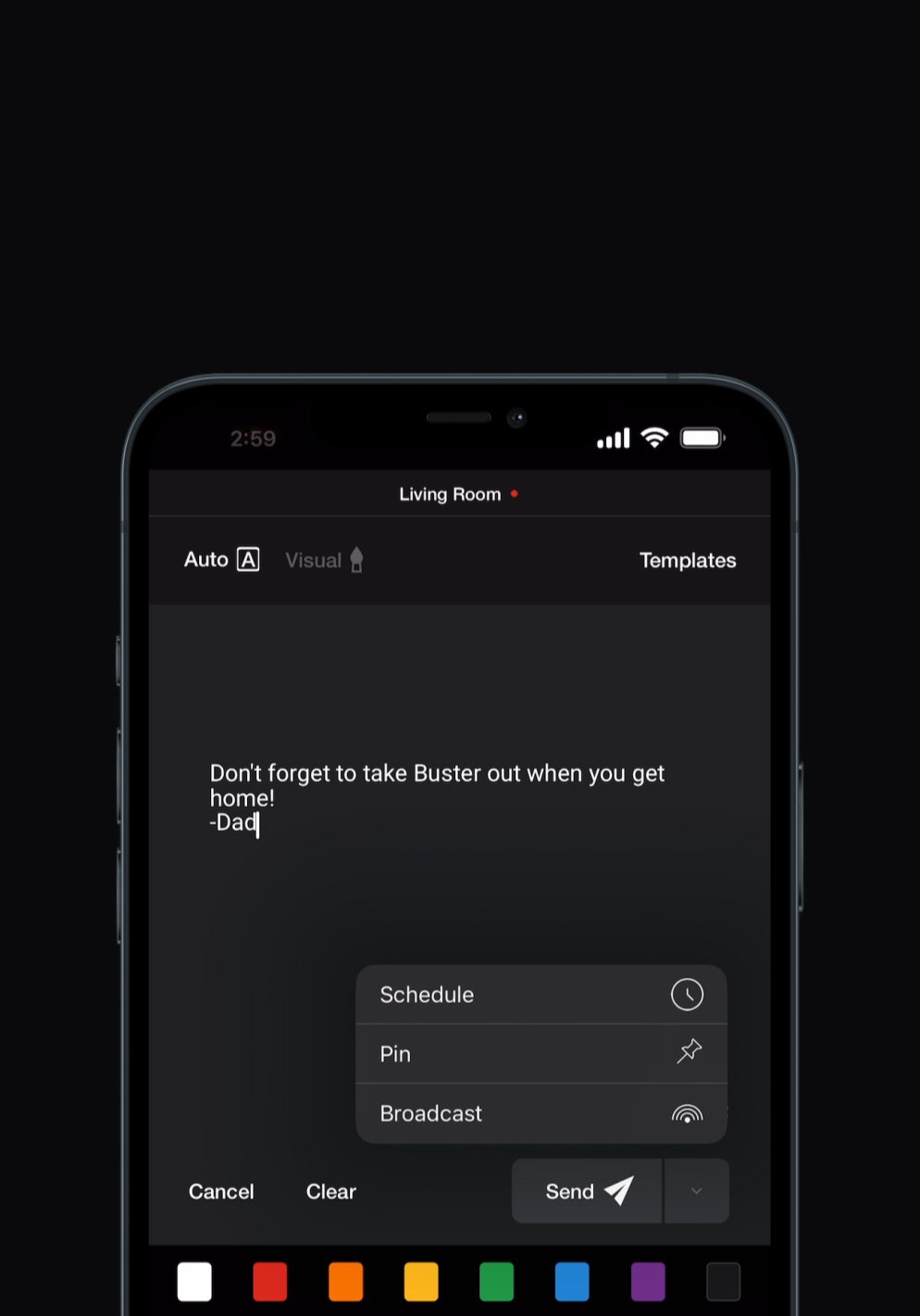 Send instantly or schedule for later