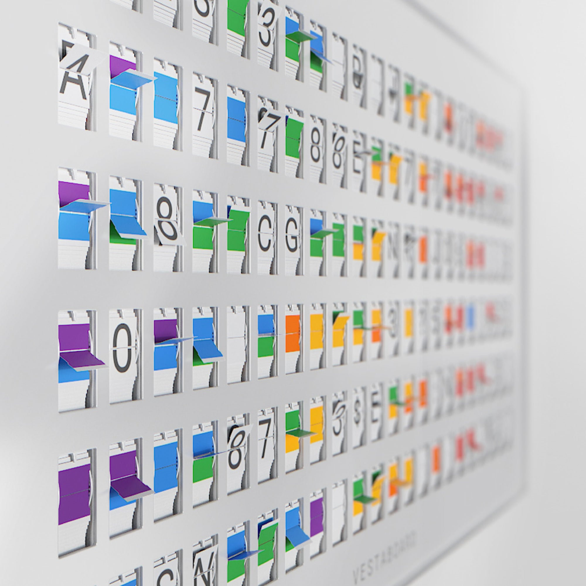 Vestaboard white with flaps in motion