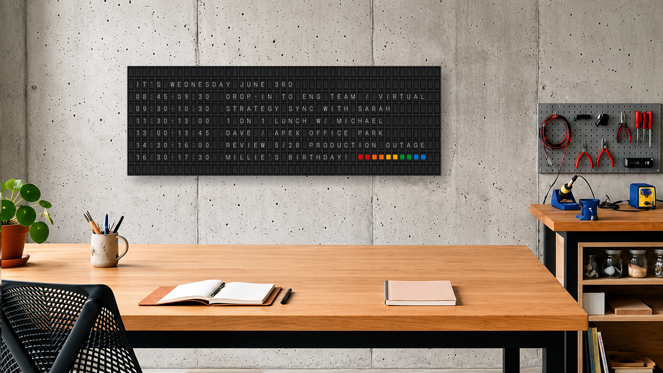 Vestaboard Note Array in a retail space