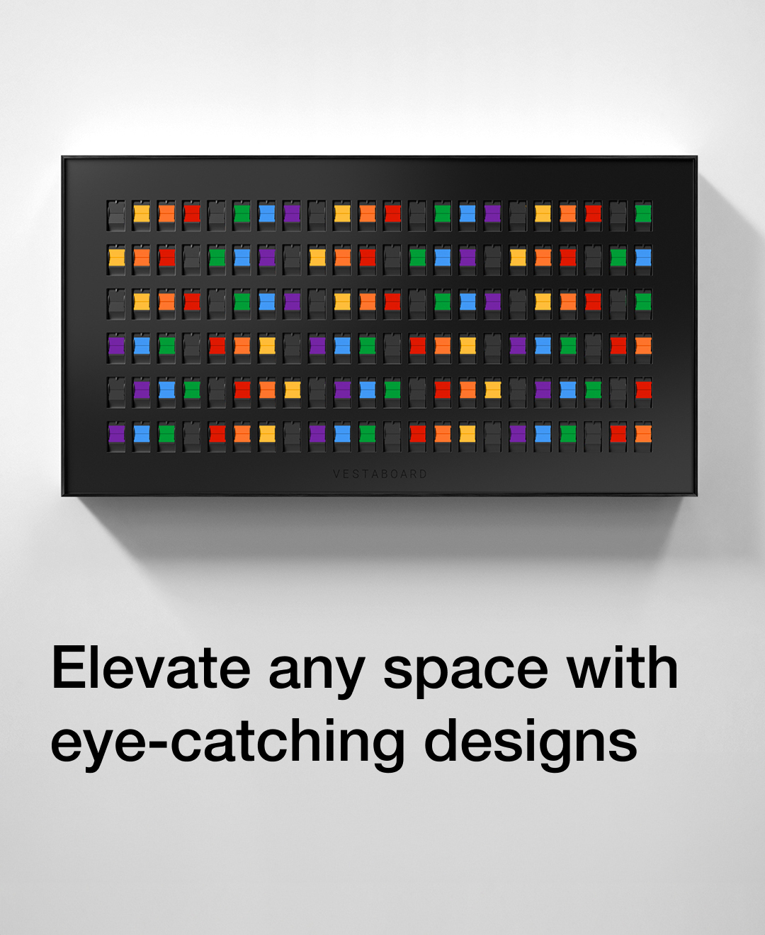 Vestaboard Flagship displaying art and design