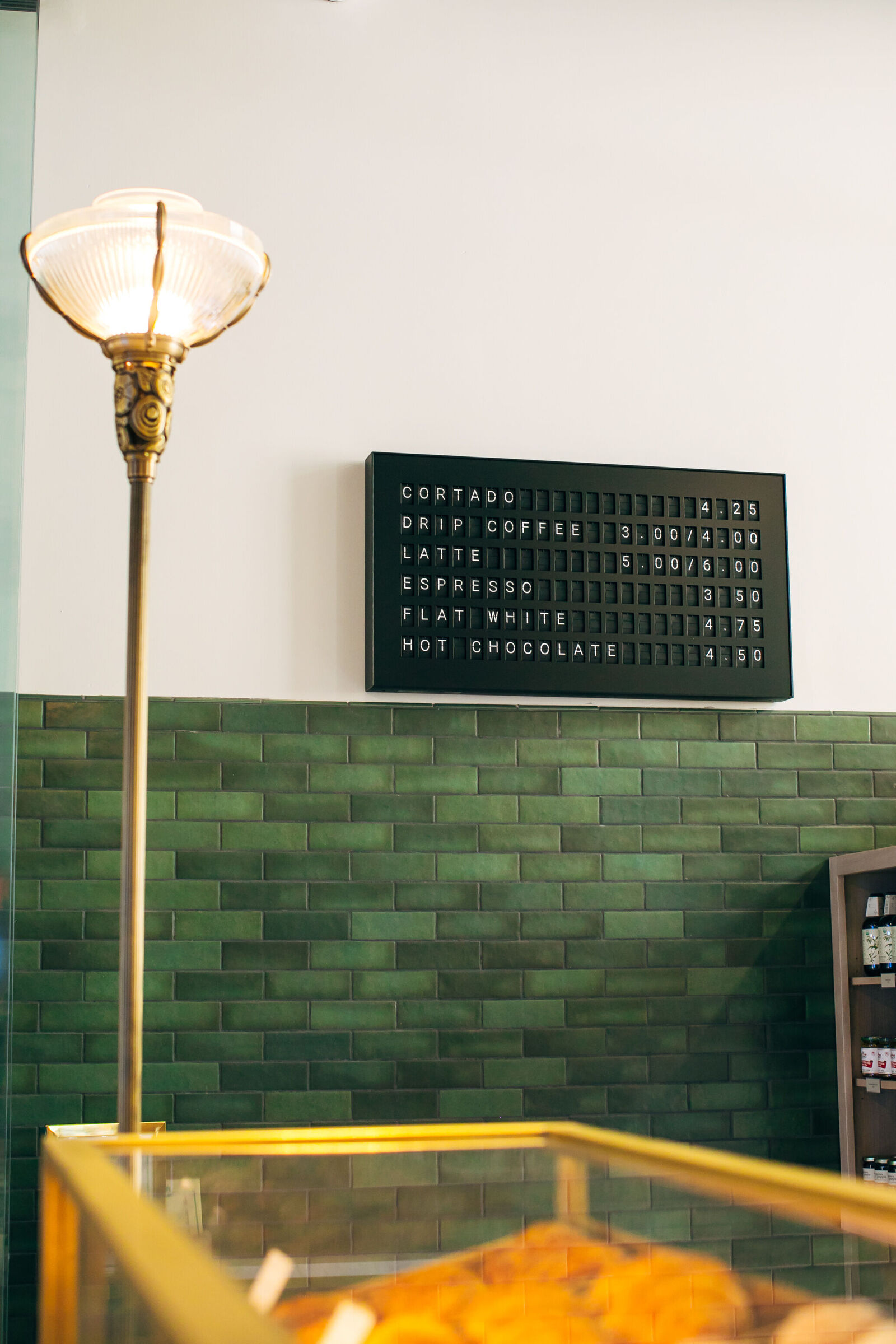 Vestaboard in a restaurant setting