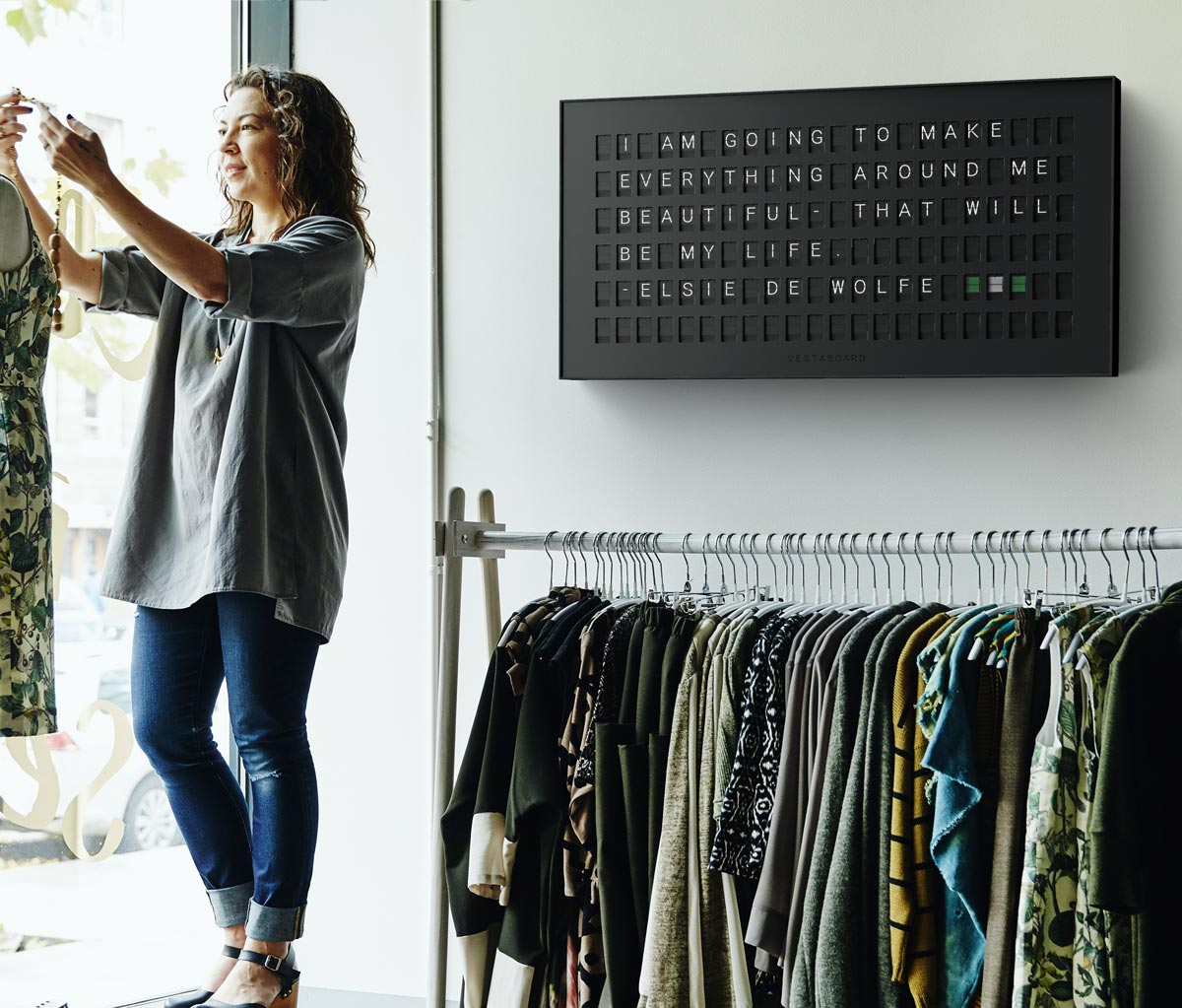 Vestaboard in a retail store