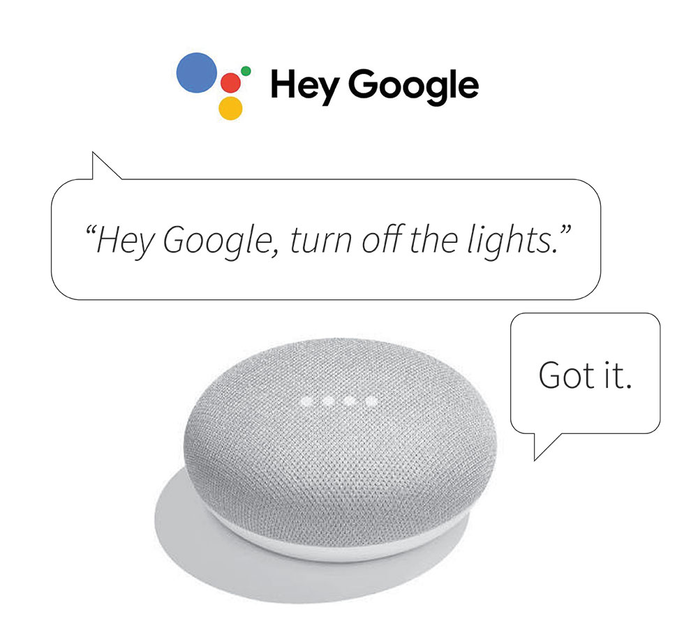 Turn lights on store with google home