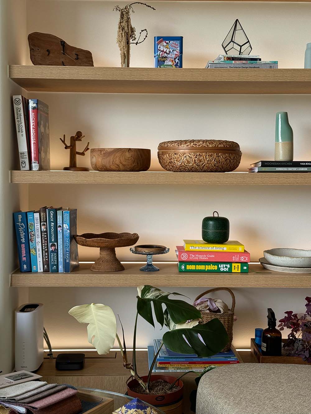 Integrated shelf lighting in a completed Singapore home