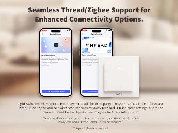 Aqara Light Switch H2 thread and zigbee