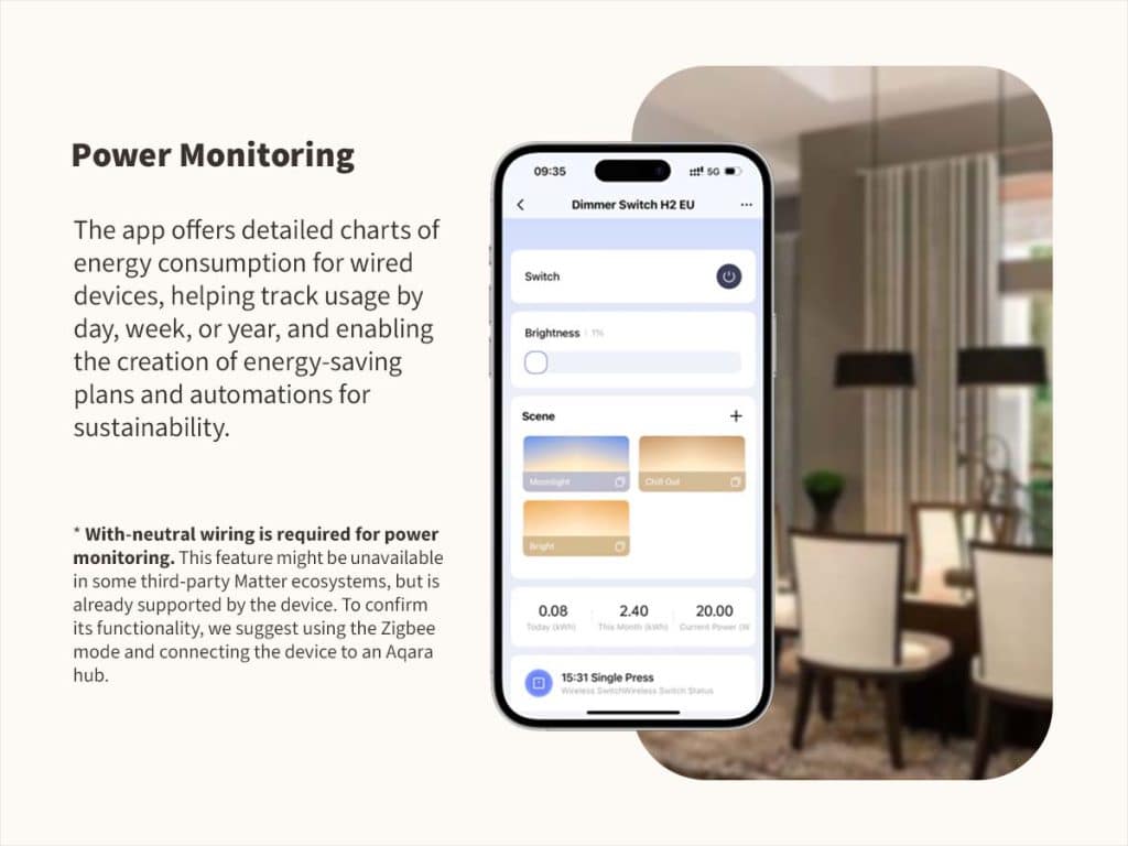 Aqara Dimmer Switch H2 Smart Power Monitoring