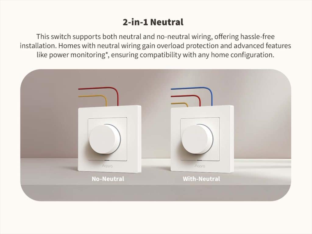 Aqara Dimmer Switch H2 Neutral Np-neutral