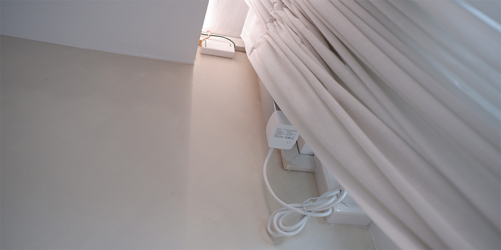 LED strip and curtain motor