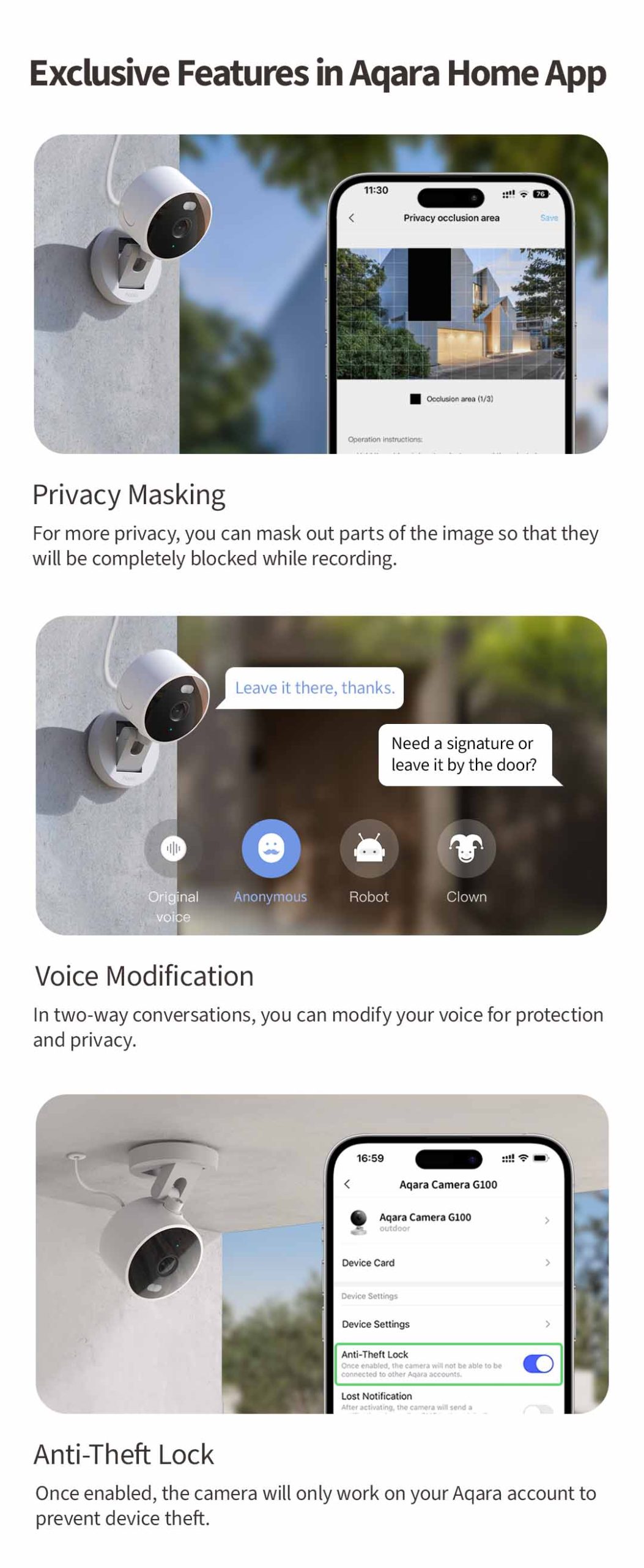 9 G100 camera exclusive features