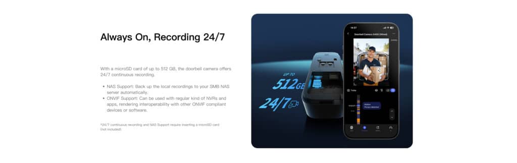 G400 continuous recording and local storage