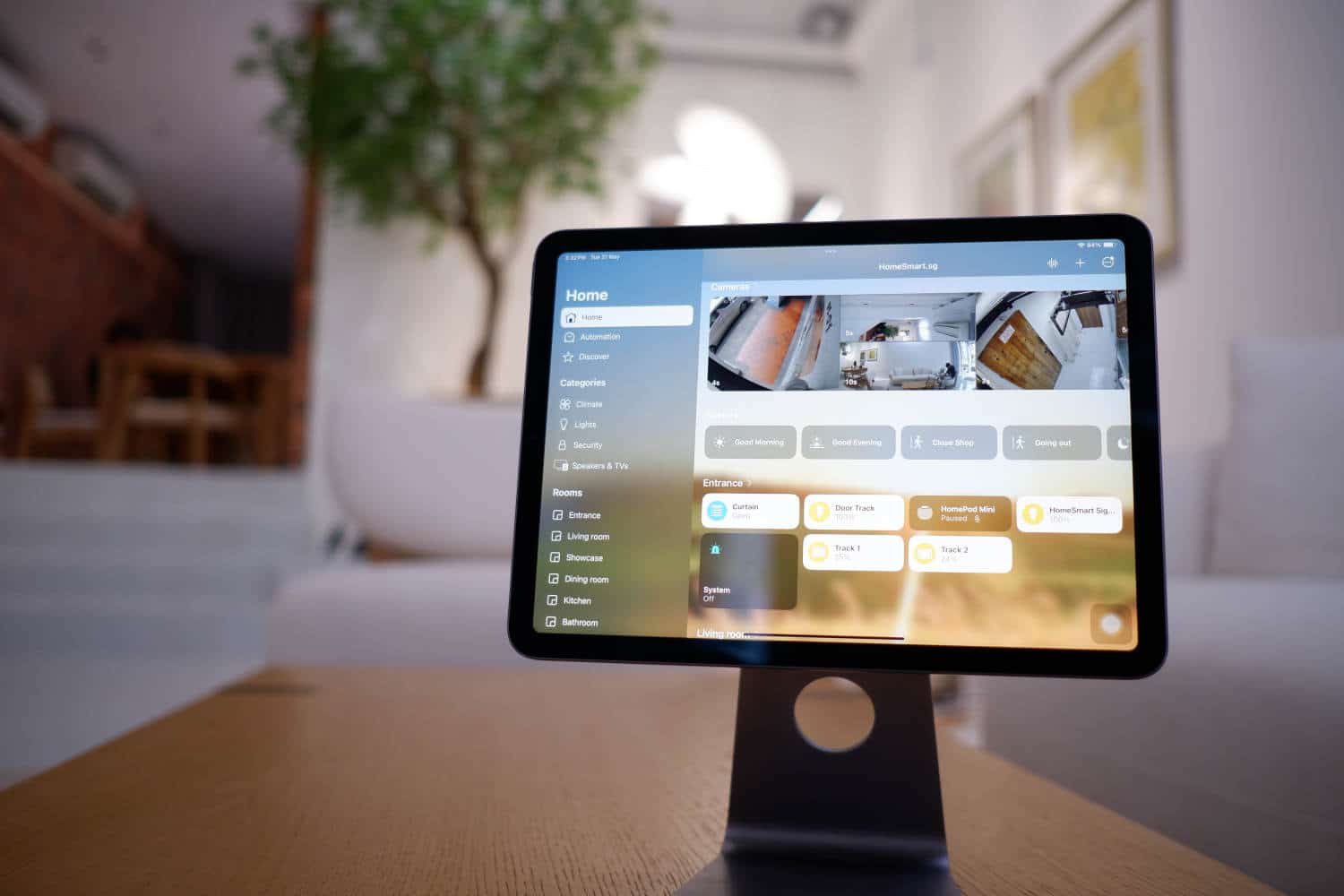 Whole-home control dashboard connecting lighting, security and other home systems