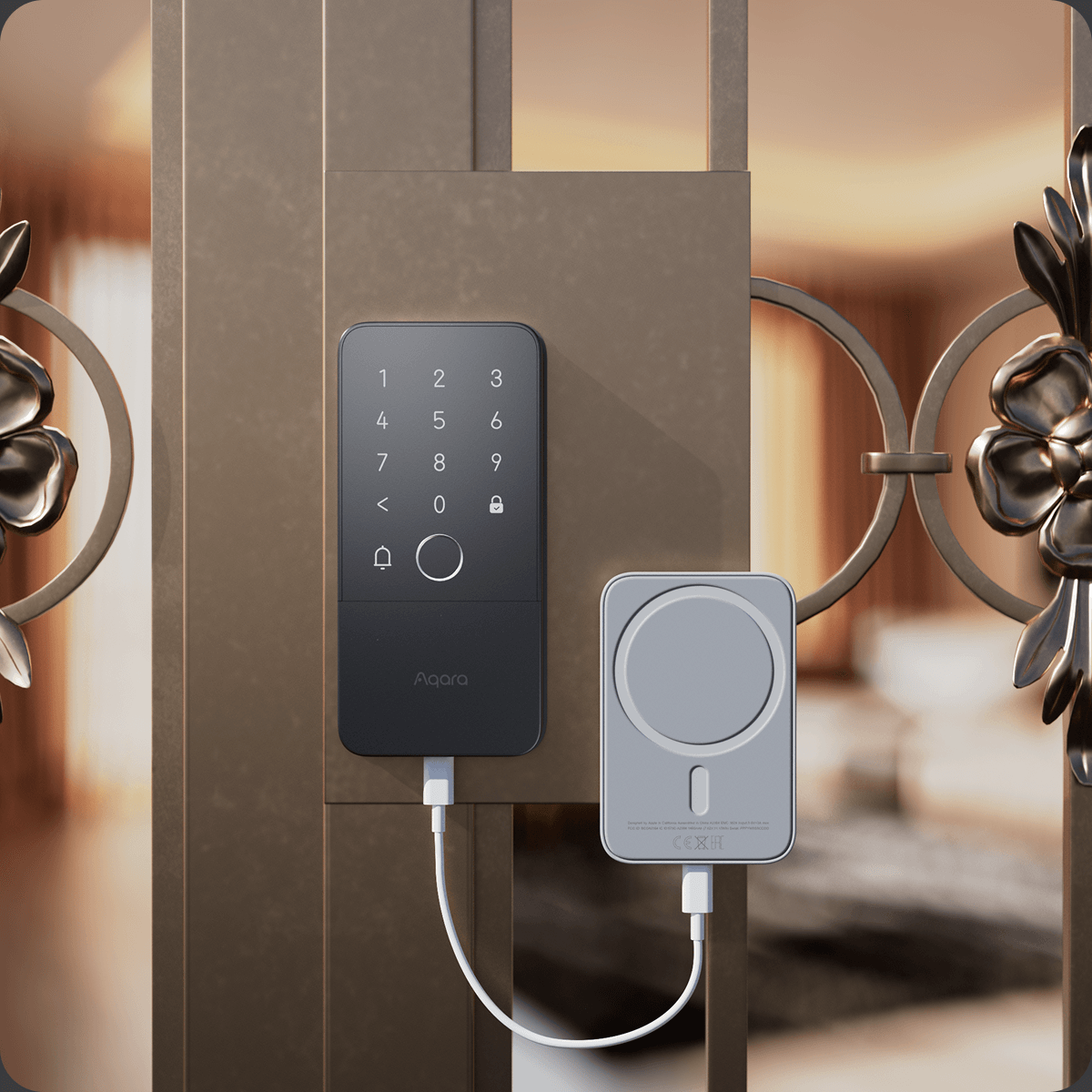 Aqara U500 Gate Lock — USB-C emergency charging