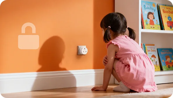 Child lock preventing accidental button operation on the Aqara Power Plug H2 UK