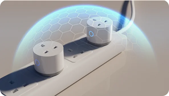 Protection around Aqara Power Plug H2 UK units connected to a power strip