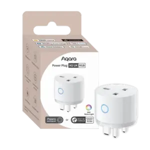 Packaging and product view of the RGB Aqara Power Plug H2 UK