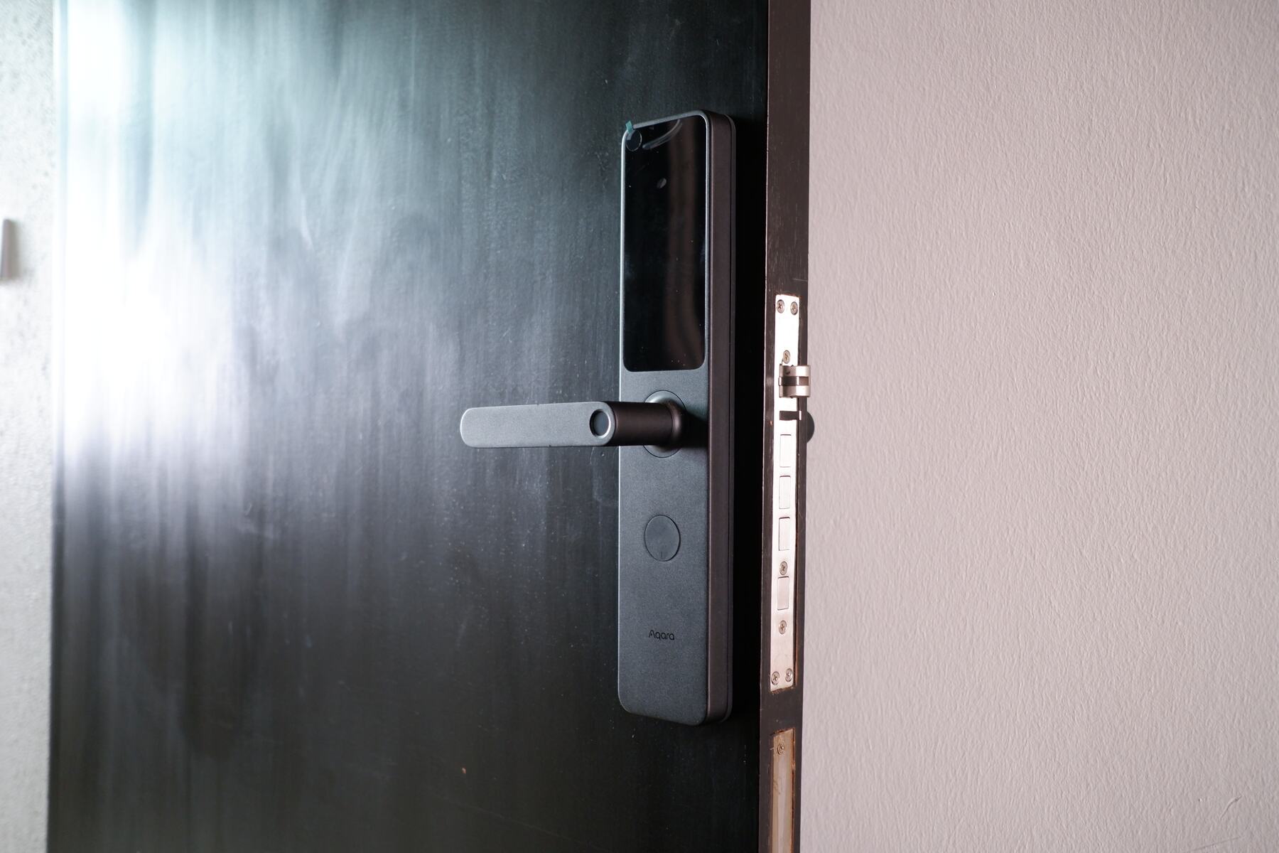Aqara smart lock installed on a Singapore home entrance