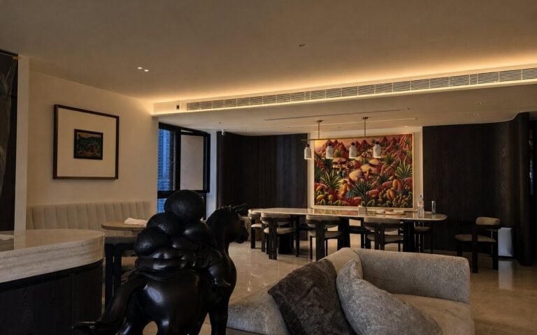 Large open-plan home with integrated smart lighting