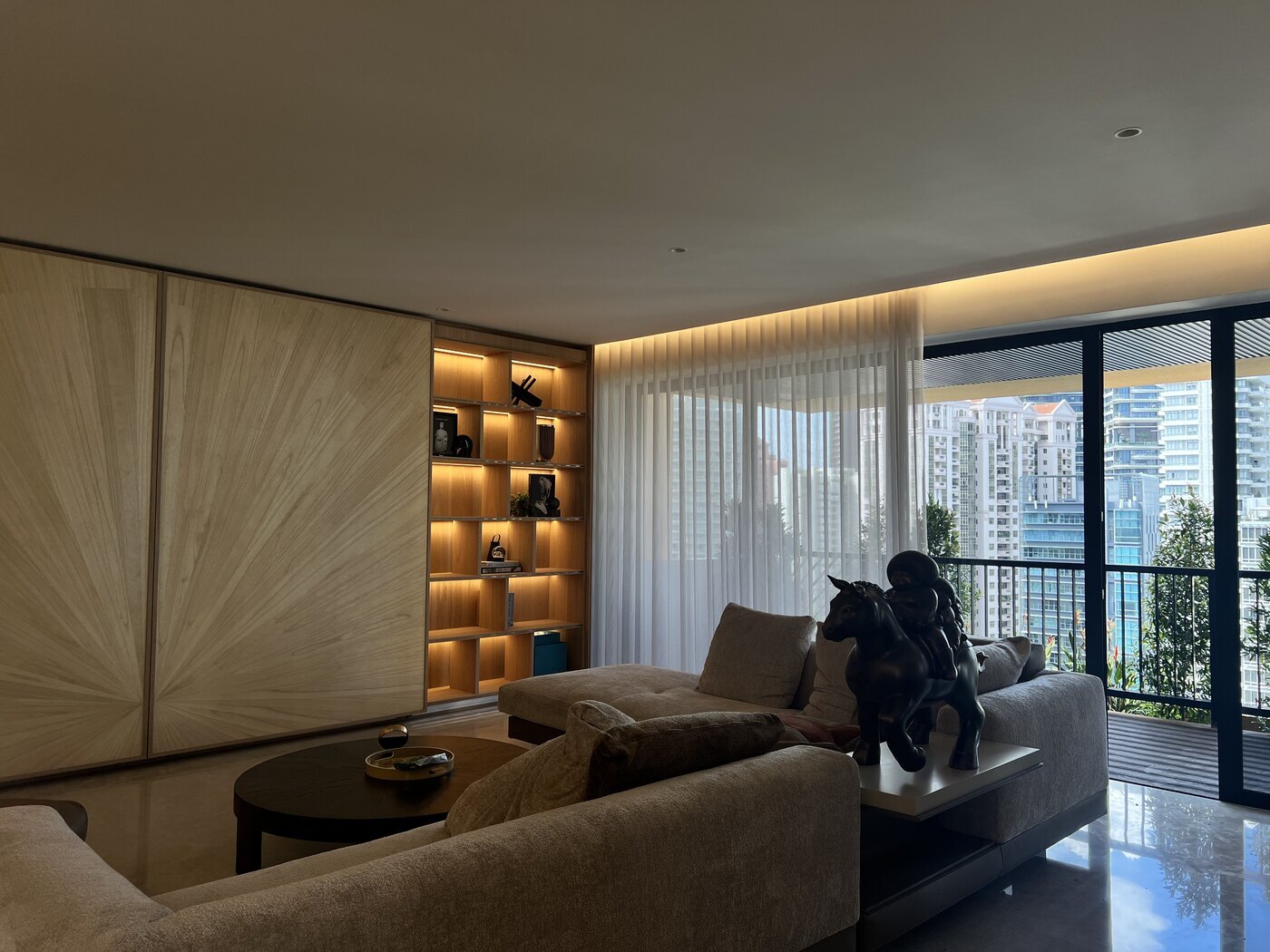 Cove and shelf lighting in a completed HomeSmart Singapore project