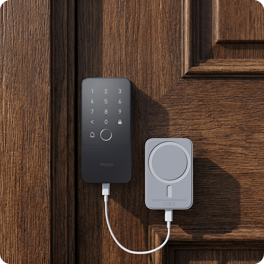 Aqara U500 Rim Lock — USB-C emergency charging
