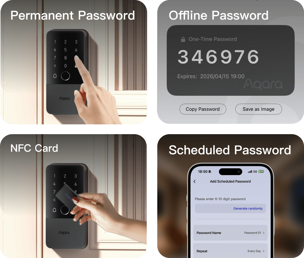 Aqara U500 Rim Lock — additional unlocking options