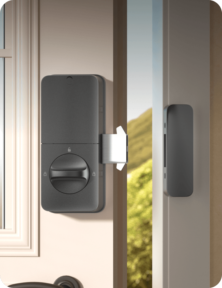 Aqara U500 Rim Lock — solid metal build with dual-hook latches
