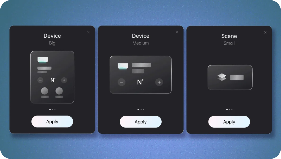 Editable device and scene cards on the Aqara Panel Hub S1 Plus Desktop Version