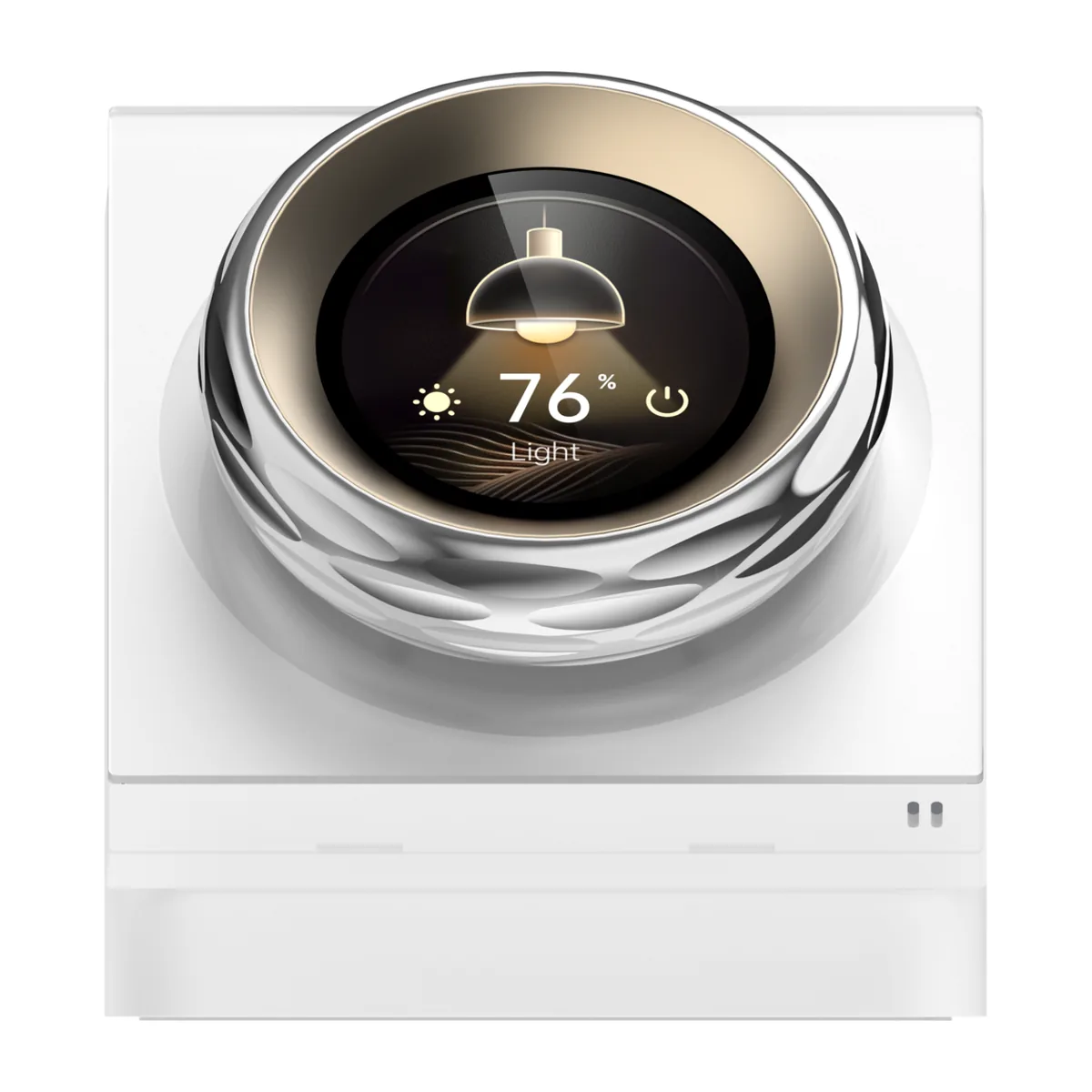 Front view of the Aqara Touchscreen Dial V1 Desktop Version showing its round screen