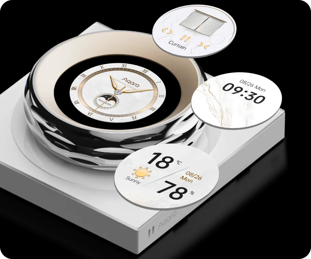Clock, date and weather screensavers on the Aqara Touchscreen Dial V1